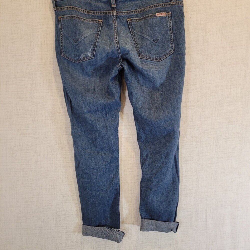 Hudson Jeans Womens 28 32x27 Blue Muse Cropped Skinny Raw Hem Denim Distressed - Picture 2 of 10